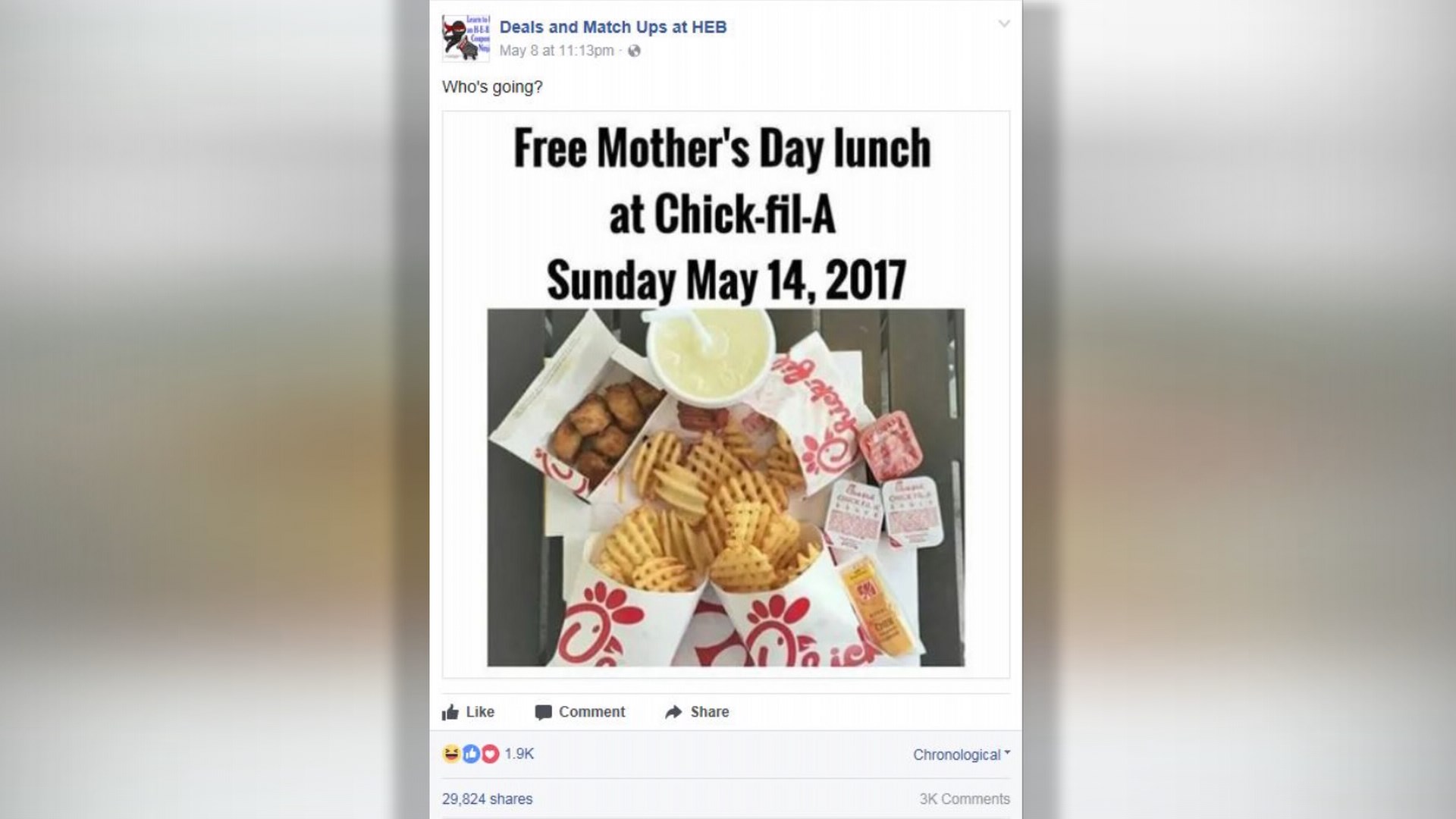 VERIFY Is ChickfilA coupon for free Mother's Day lunch real?